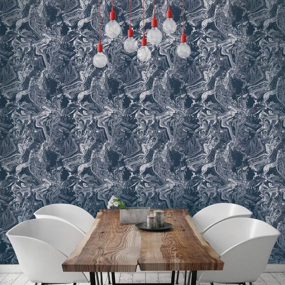Tempaper Other - 4 rolls Celestial Blue Tokyo | Designer Removable Peel and Stick Wallpaper